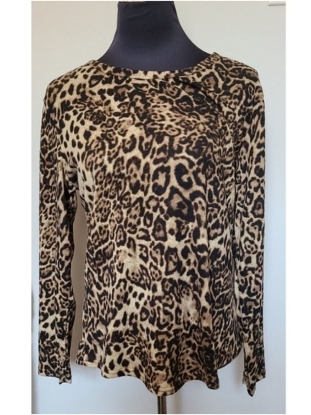 TRIBE Cotton Blend Leopard Print Top Size Large NWT